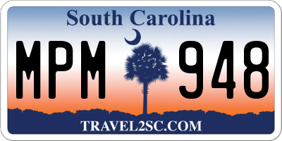 SC license plate MPM948