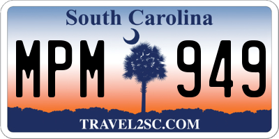 SC license plate MPM949
