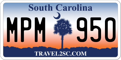 SC license plate MPM950