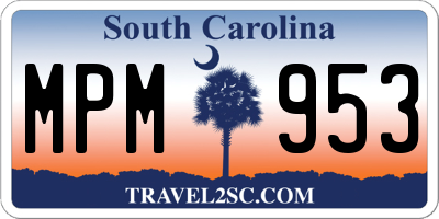 SC license plate MPM953