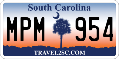 SC license plate MPM954