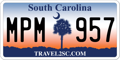 SC license plate MPM957