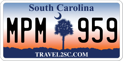 SC license plate MPM959