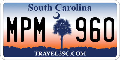 SC license plate MPM960