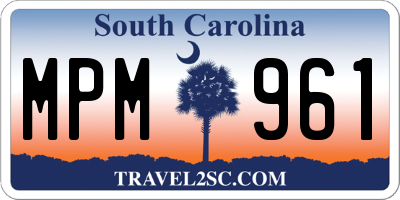SC license plate MPM961
