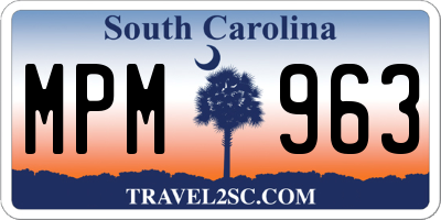SC license plate MPM963