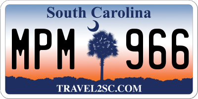 SC license plate MPM966