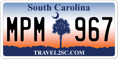 SC license plate MPM967