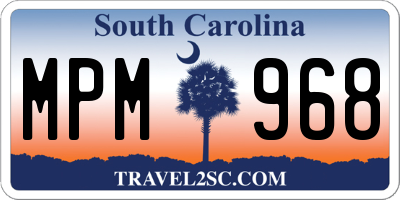 SC license plate MPM968