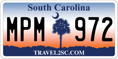 SC license plate MPM972