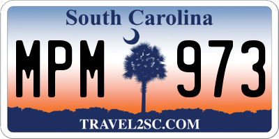SC license plate MPM973