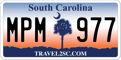 SC license plate MPM977