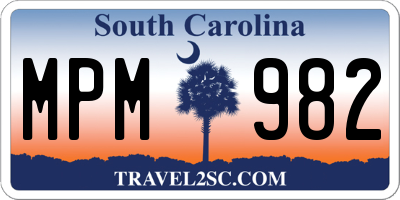 SC license plate MPM982