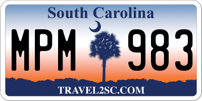 SC license plate MPM983