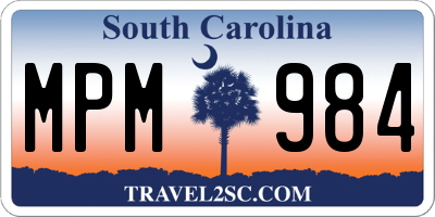 SC license plate MPM984