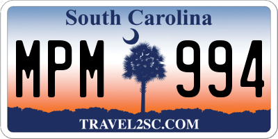 SC license plate MPM994