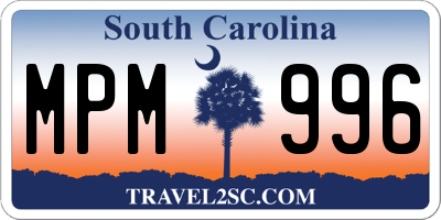 SC license plate MPM996