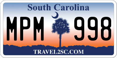 SC license plate MPM998