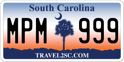 SC license plate MPM999