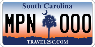 SC license plate MPN000