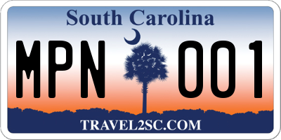 SC license plate MPN001