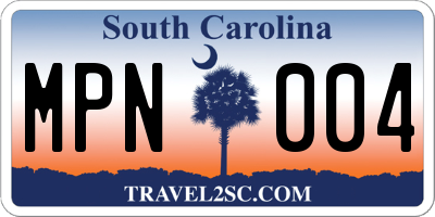 SC license plate MPN004