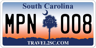 SC license plate MPN008