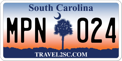 SC license plate MPN024