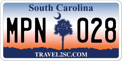 SC license plate MPN028