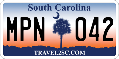 SC license plate MPN042