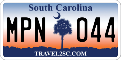 SC license plate MPN044