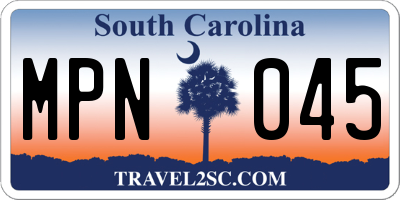 SC license plate MPN045