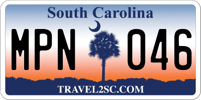 SC license plate MPN046