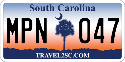 SC license plate MPN047