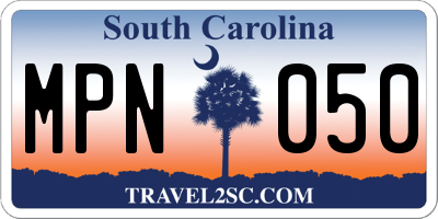 SC license plate MPN050