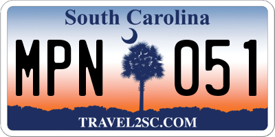 SC license plate MPN051
