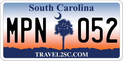 SC license plate MPN052
