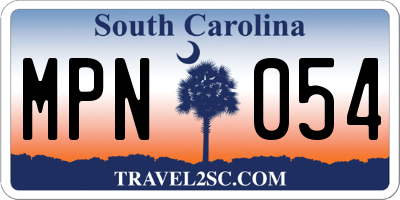 SC license plate MPN054