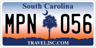 SC license plate MPN056