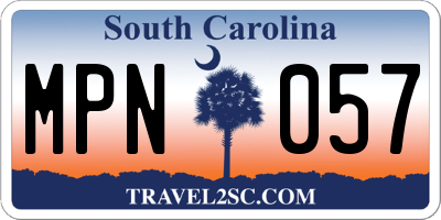SC license plate MPN057