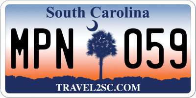 SC license plate MPN059