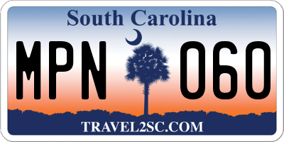 SC license plate MPN060