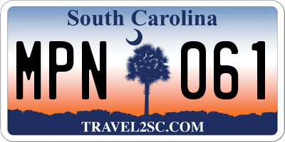 SC license plate MPN061