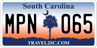 SC license plate MPN065