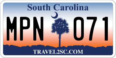 SC license plate MPN071