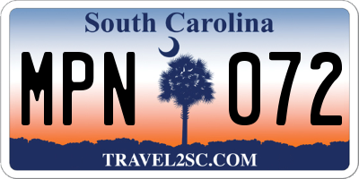 SC license plate MPN072