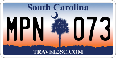 SC license plate MPN073