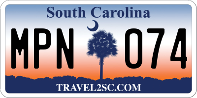 SC license plate MPN074