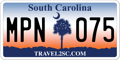 SC license plate MPN075