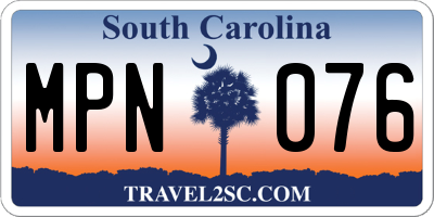 SC license plate MPN076